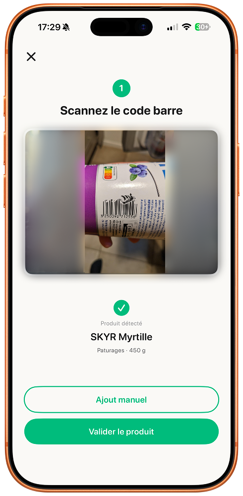 Scanner - Scannez le code-barres et la date